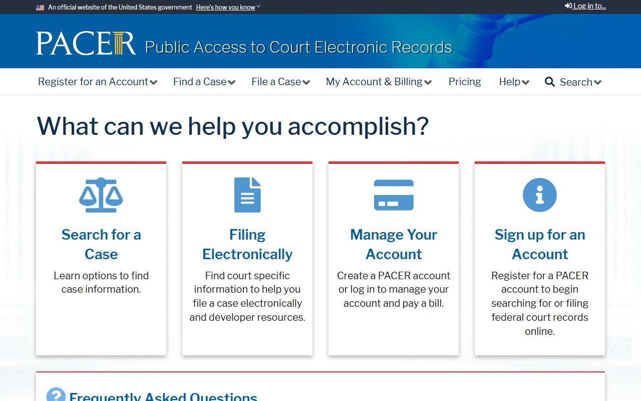 Kitsap County PACER federal court records registration and fee information