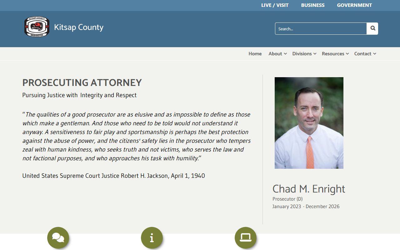 Kitsap County Prosecutor homepage for criminal records and arrest charges