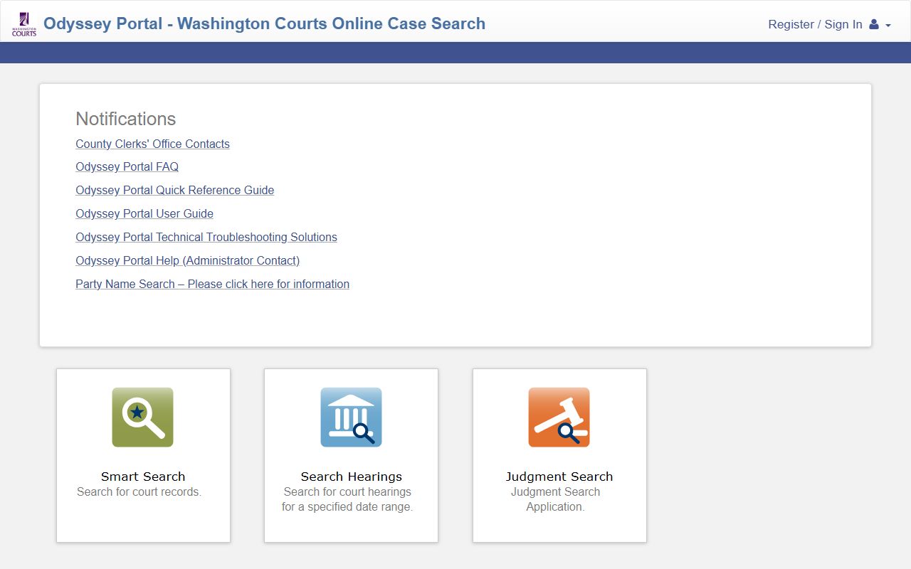 Kitsap County Washington Odyssey Portal court records subscription access